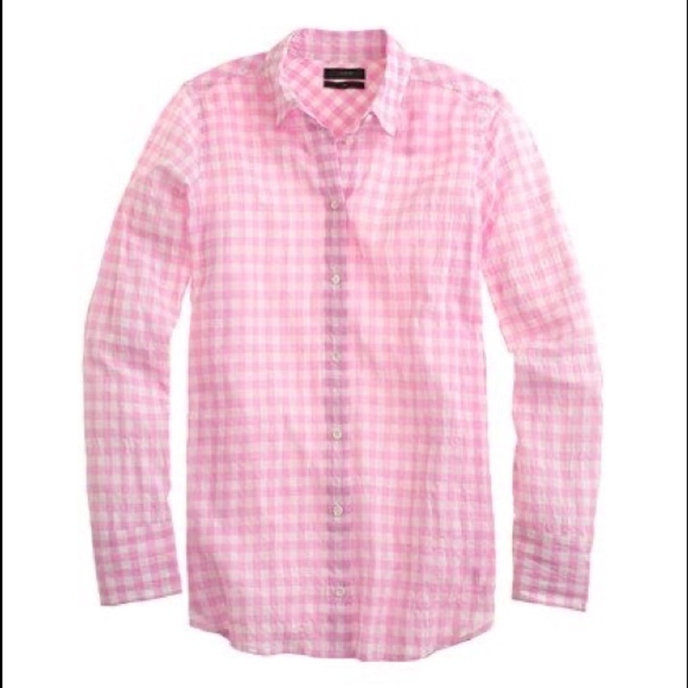j crew gingham check boy shirt
